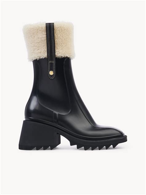 chloe shearling boots|chloe rain boots.